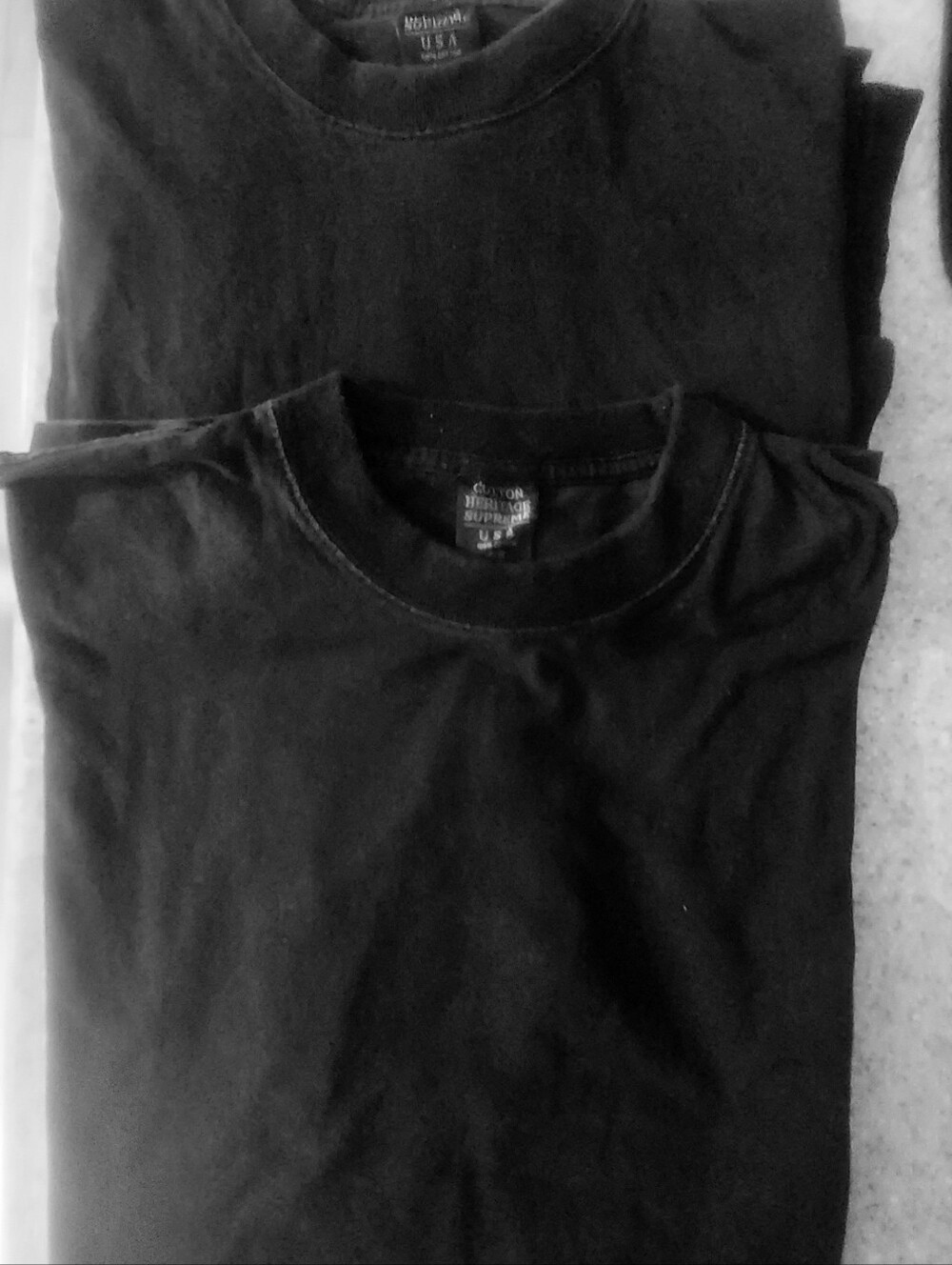 Black Cotton Crewneck Men’s T-Shirt -4XB USA